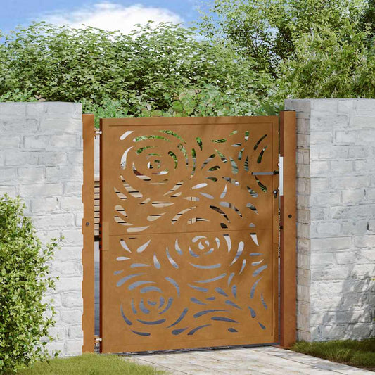 Zahradní branka 105x105cm klimaticky odolný ocel design plamene
