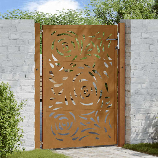 Zahradní branka 105x130 cm klimaticky odolný ocel design vlnek