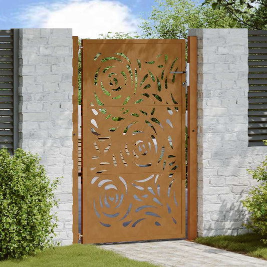 Zahradní branka 105x155 cm klimaticky odolný ocel design vlnek