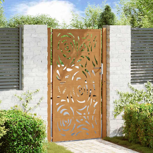 Zahradní branka 105x180 cm klimaticky odolný ocel design vlnek