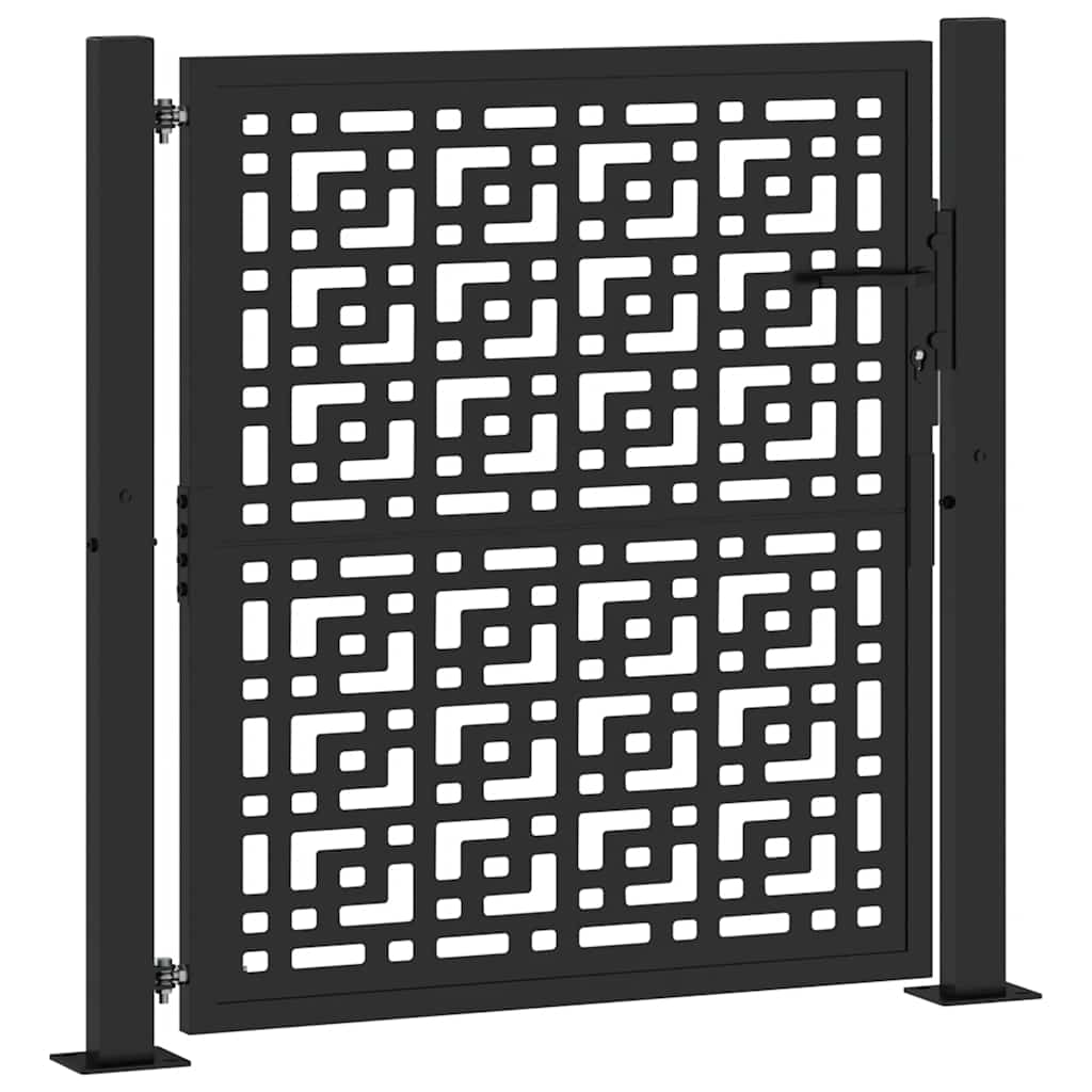 Zahradní branka černá 105x106 cm ocel design křížový