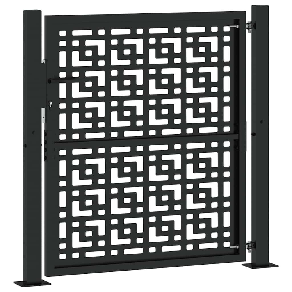 Zahradní branka černá 105x106 cm ocel design křížový