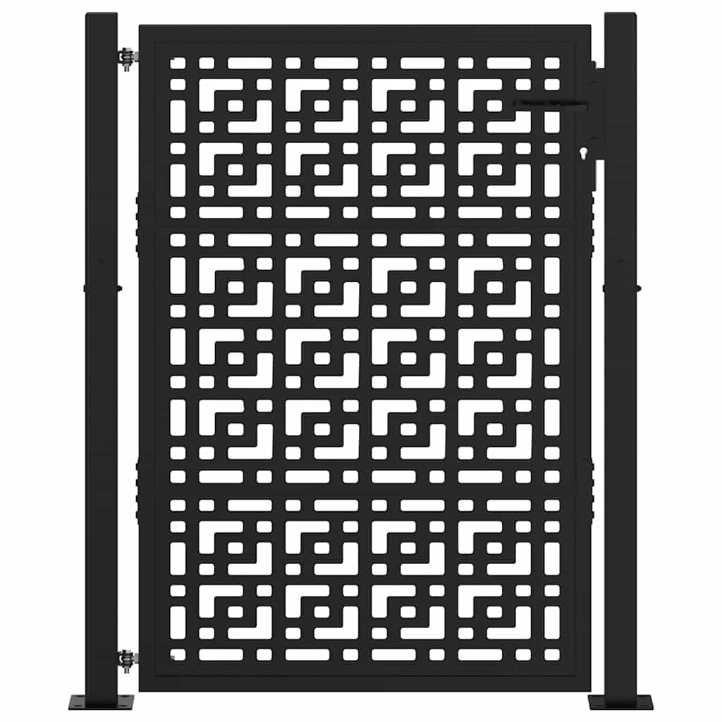 Zahradní branka černá 105x130 cm ocel design stopový