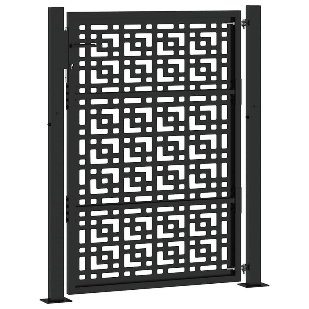 Zahradní branka černá 105x130 cm ocel design stopový