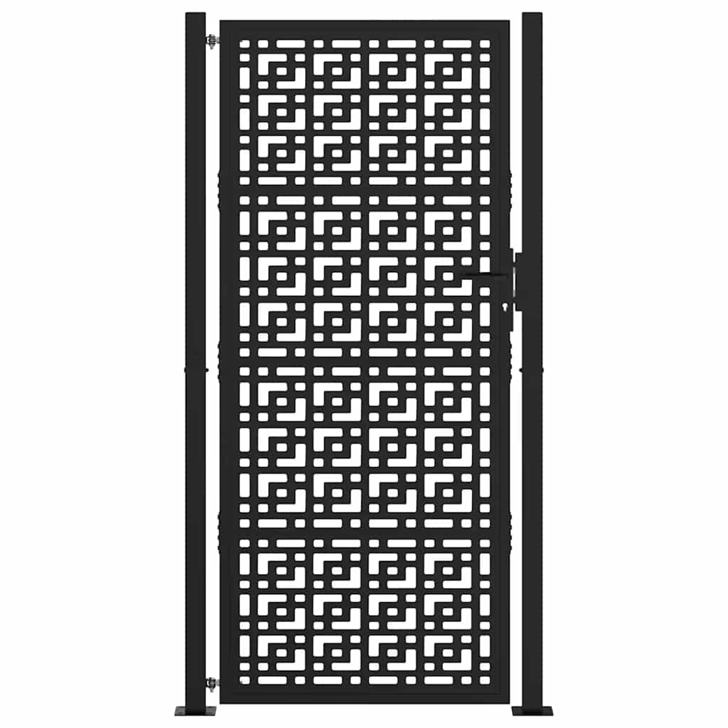 Zahradní branka černá 105x205 cm ocel design stopový