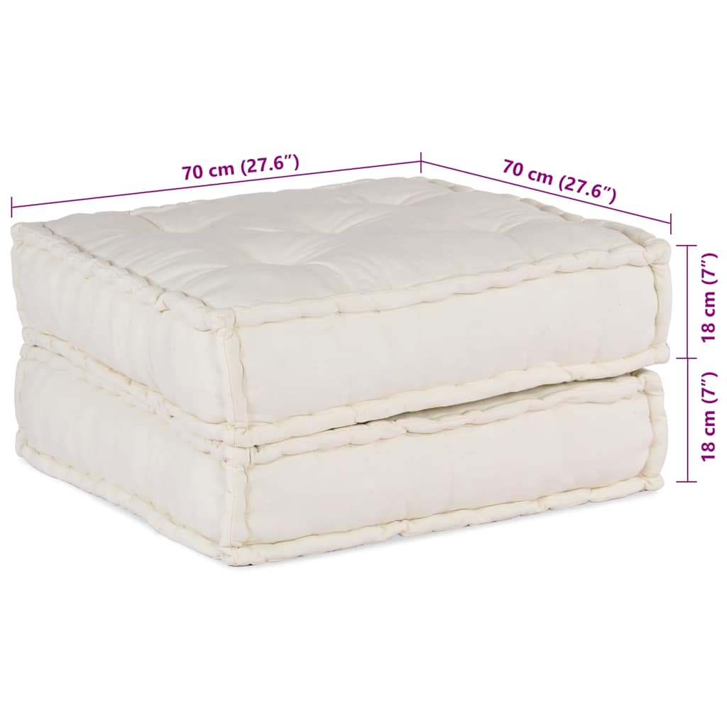 Modulární puf krémový 70x70x36 Látka