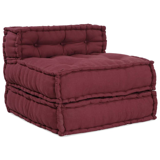 Modular Pouffe Maroon 70x70x54 Fabric