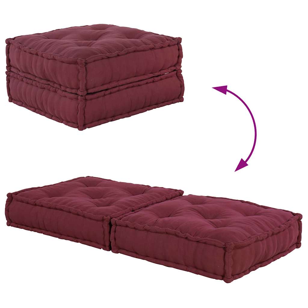 Modular Pouffe Maroon 70x70x36 Látka