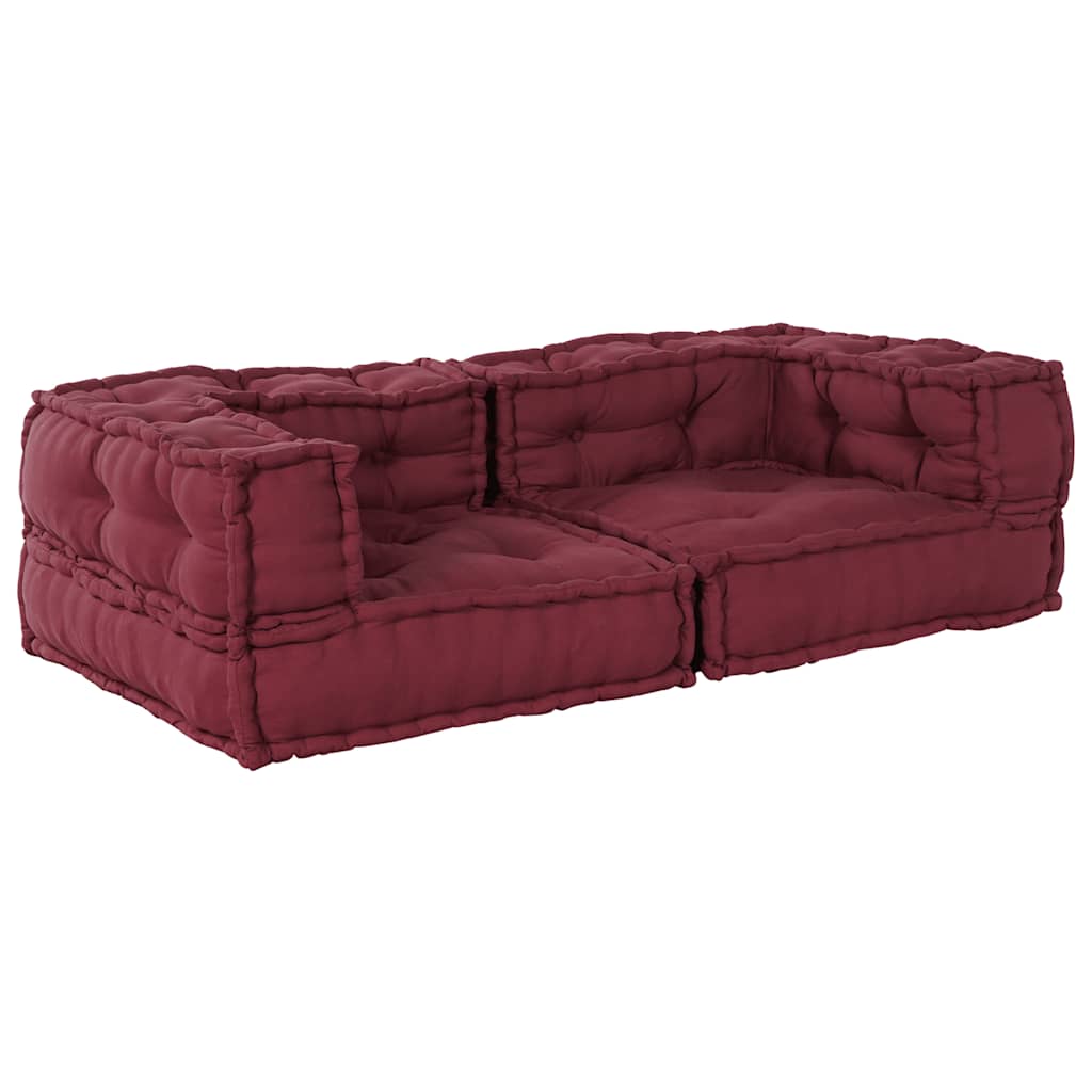 Modular Pouffe Maroon 140x70x36 Látka