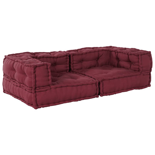 Modular Pouffe Maroon 140x70x36 Látka