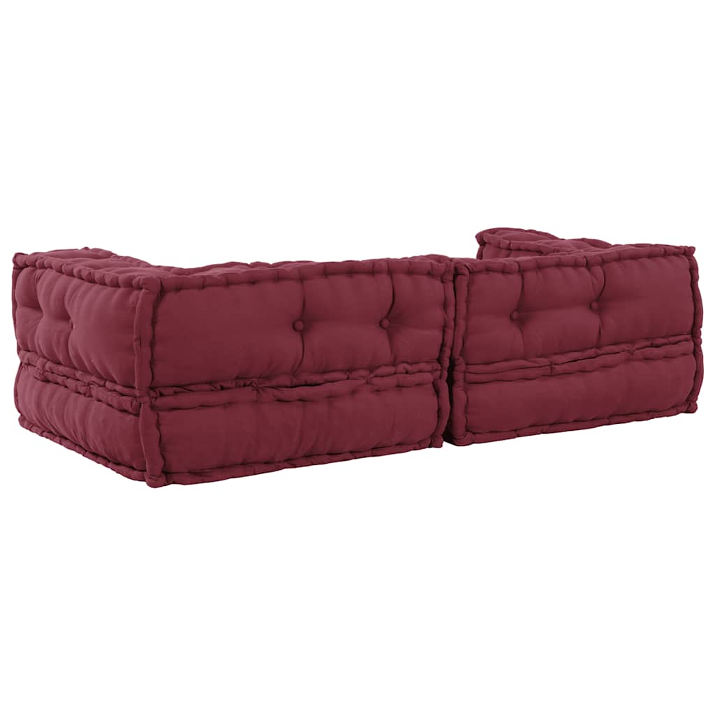 Modular Pouffe Maroon 140x70x36 Látka