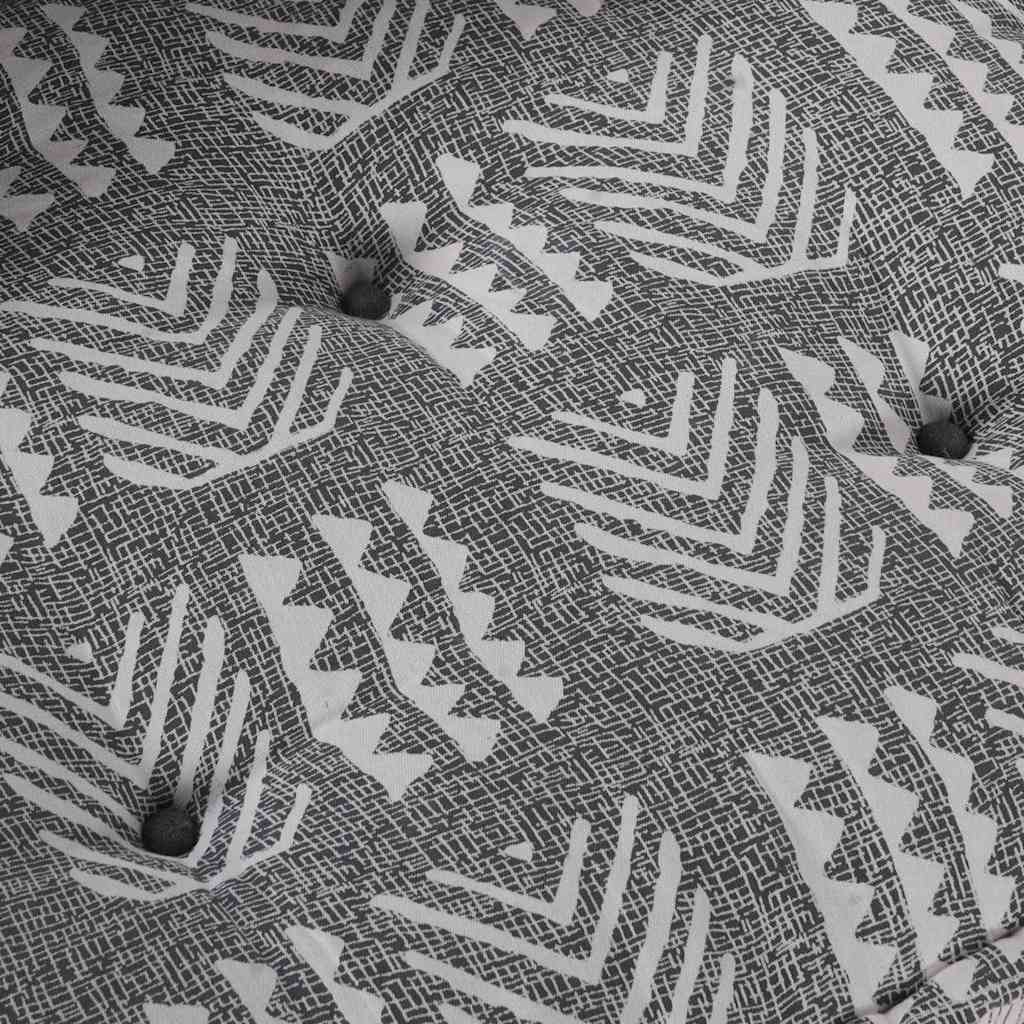 Polstrovaný pohovkový polštář Šedý tisk textil