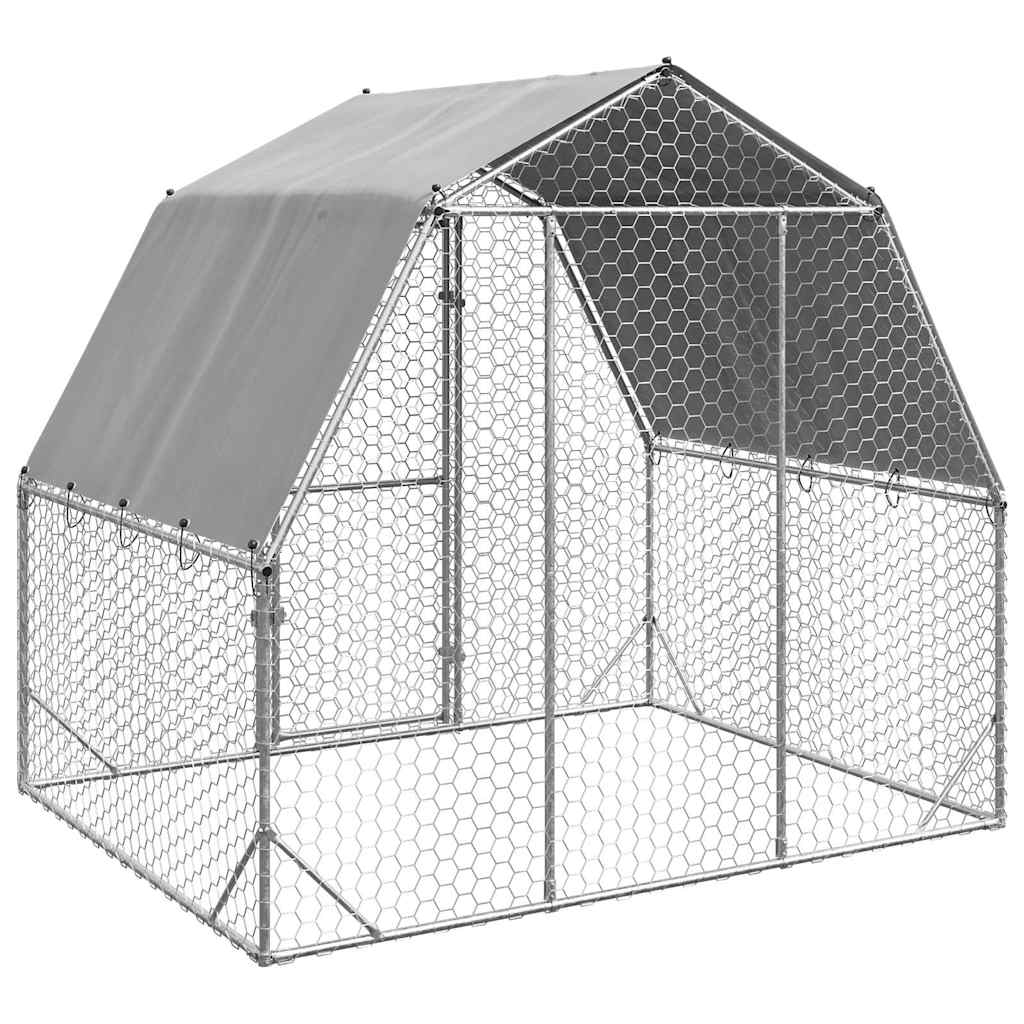 Výběh pro slepice se střechou 2,5x2x2,25 m pozinkovaná ocel
