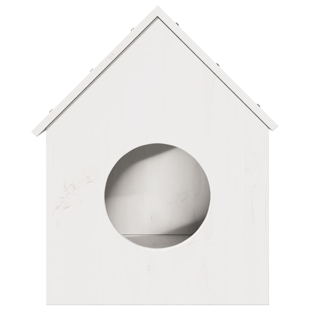 Kočičí domeček bílá 41x50x50 cm masivní borové dřevo