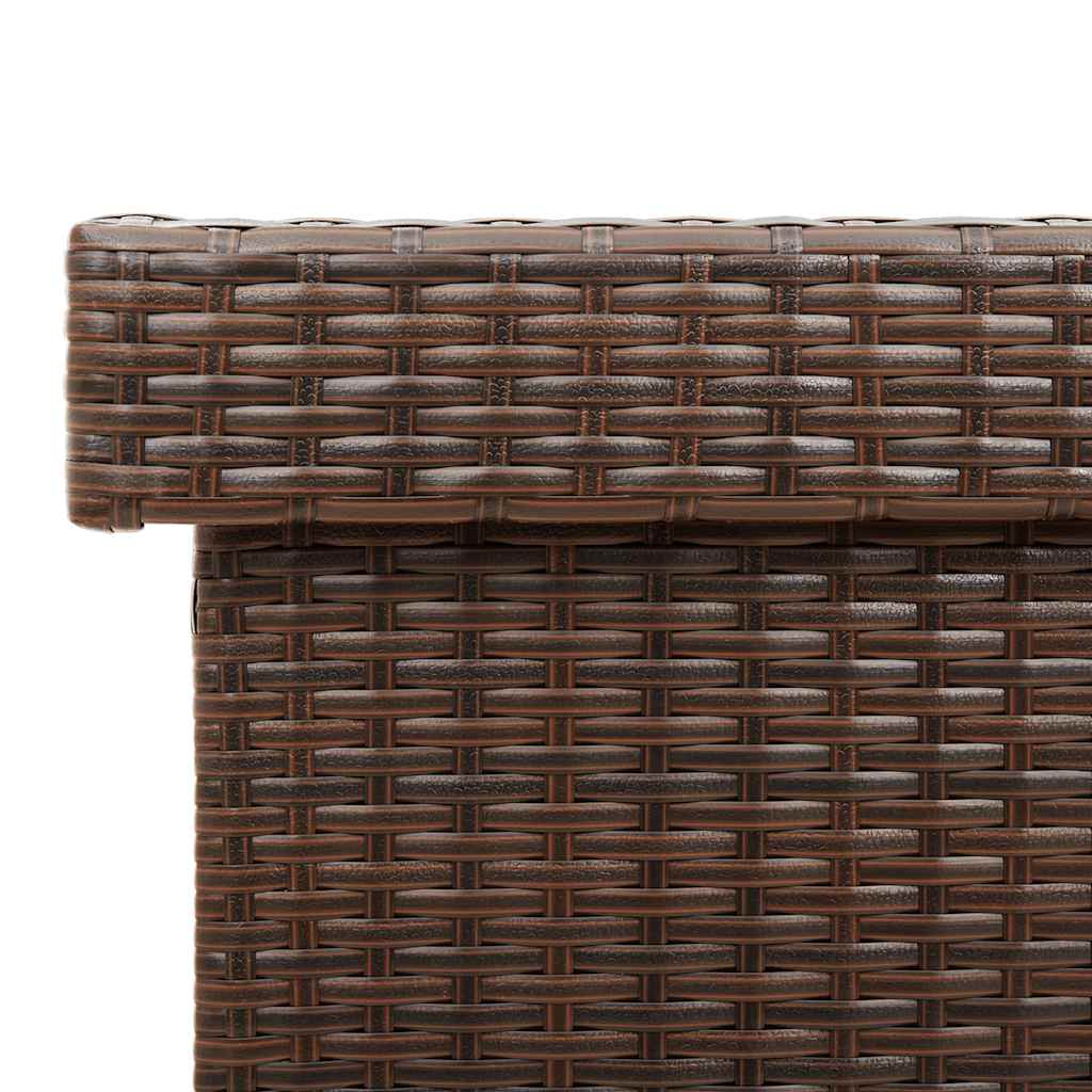 Zahradní úložný box s kolečky hnědý 110x55x73 cm polyratan