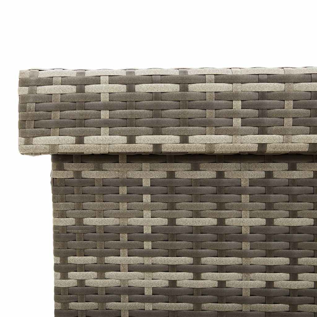 Zahradní úložný box s kolečky šedý 110x55x73 cm polyratan