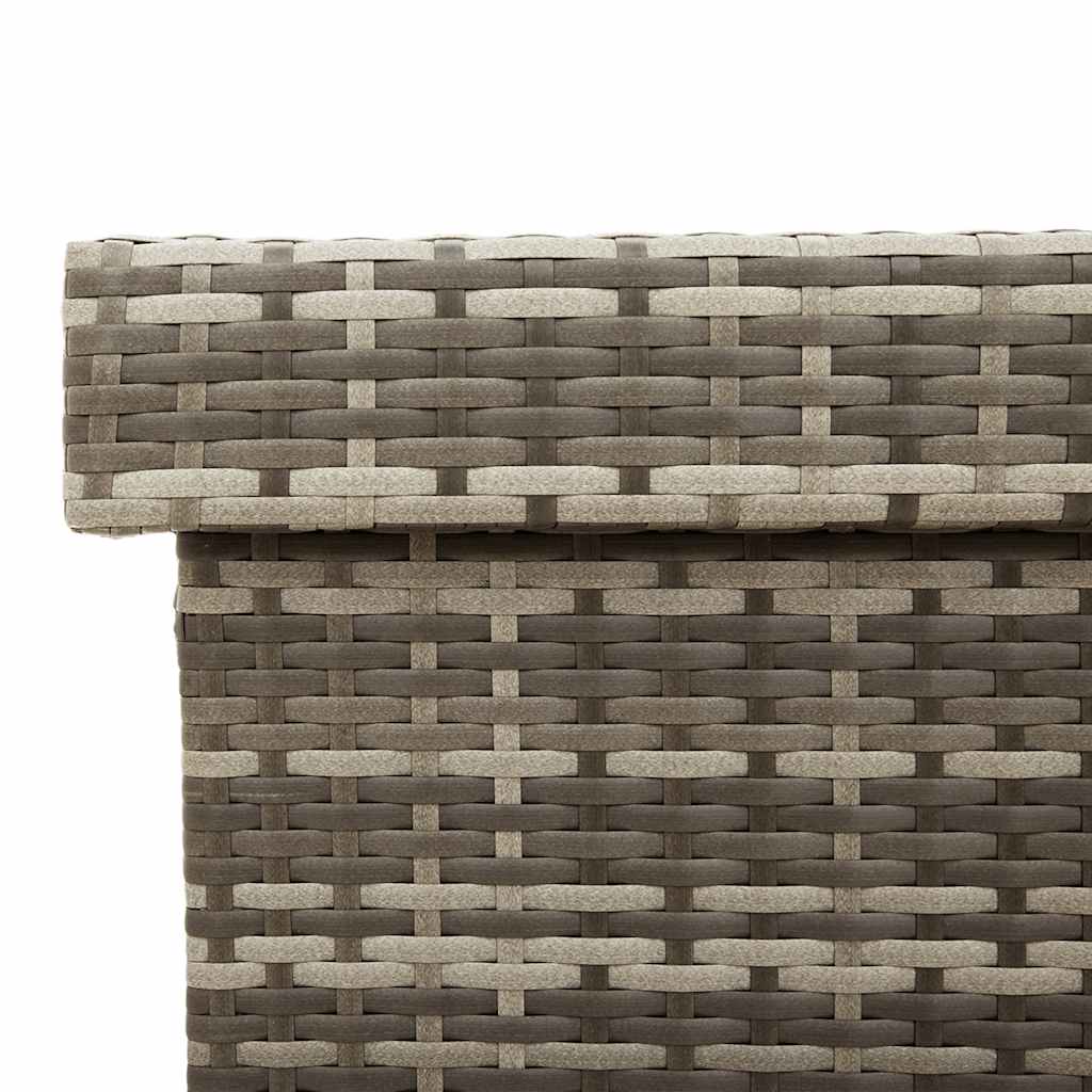 Zahradní úložný box s kolečky šedý 160x55x75 cm polyratan