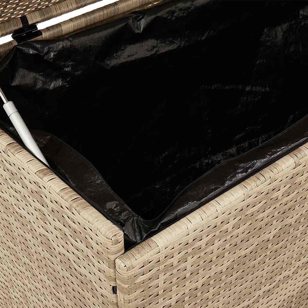 Zahradní úložný box s kolečky béžová 160x55x75 cm polyratan