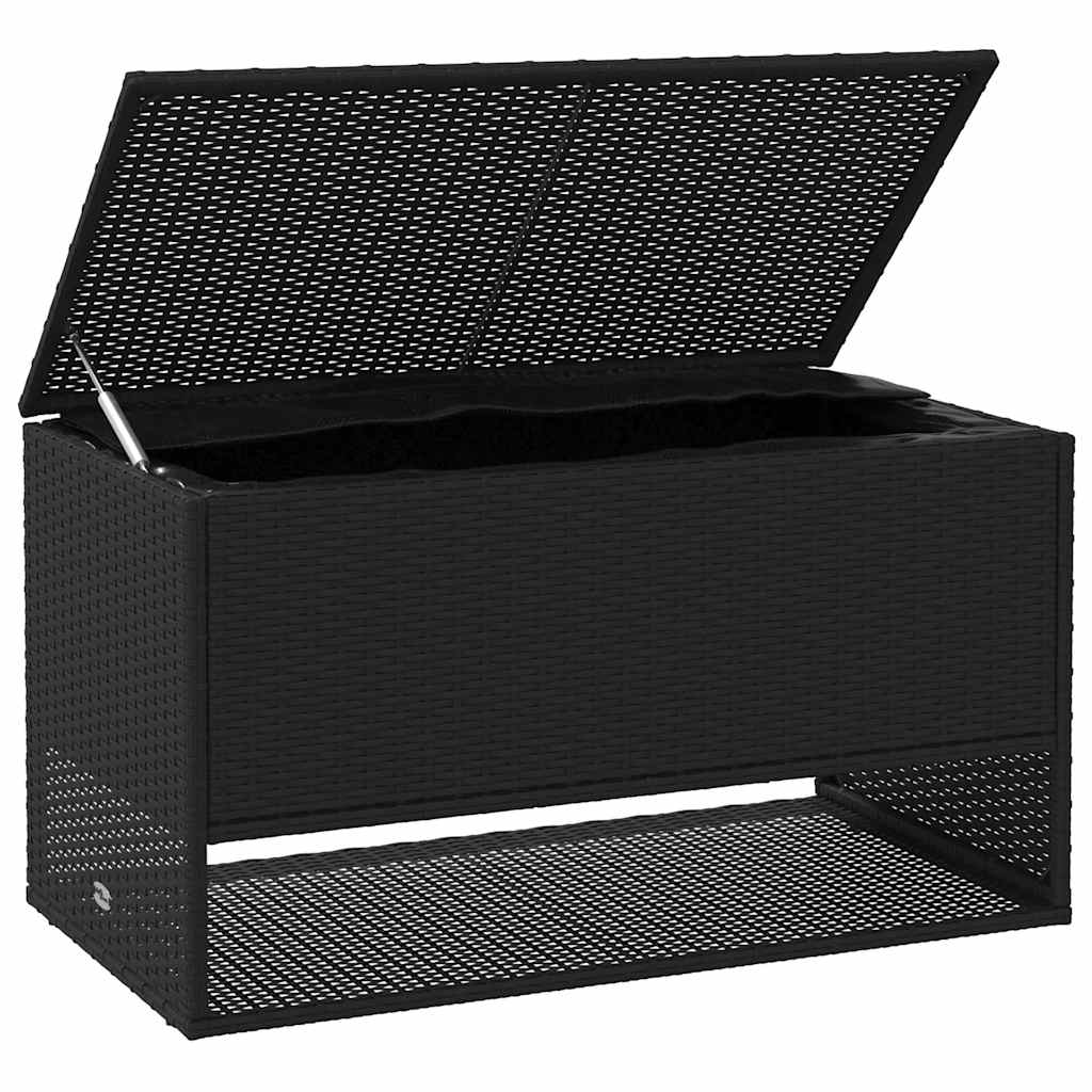 Box na venkovní polštář černý 100x55x55,5 cm Poly ratan