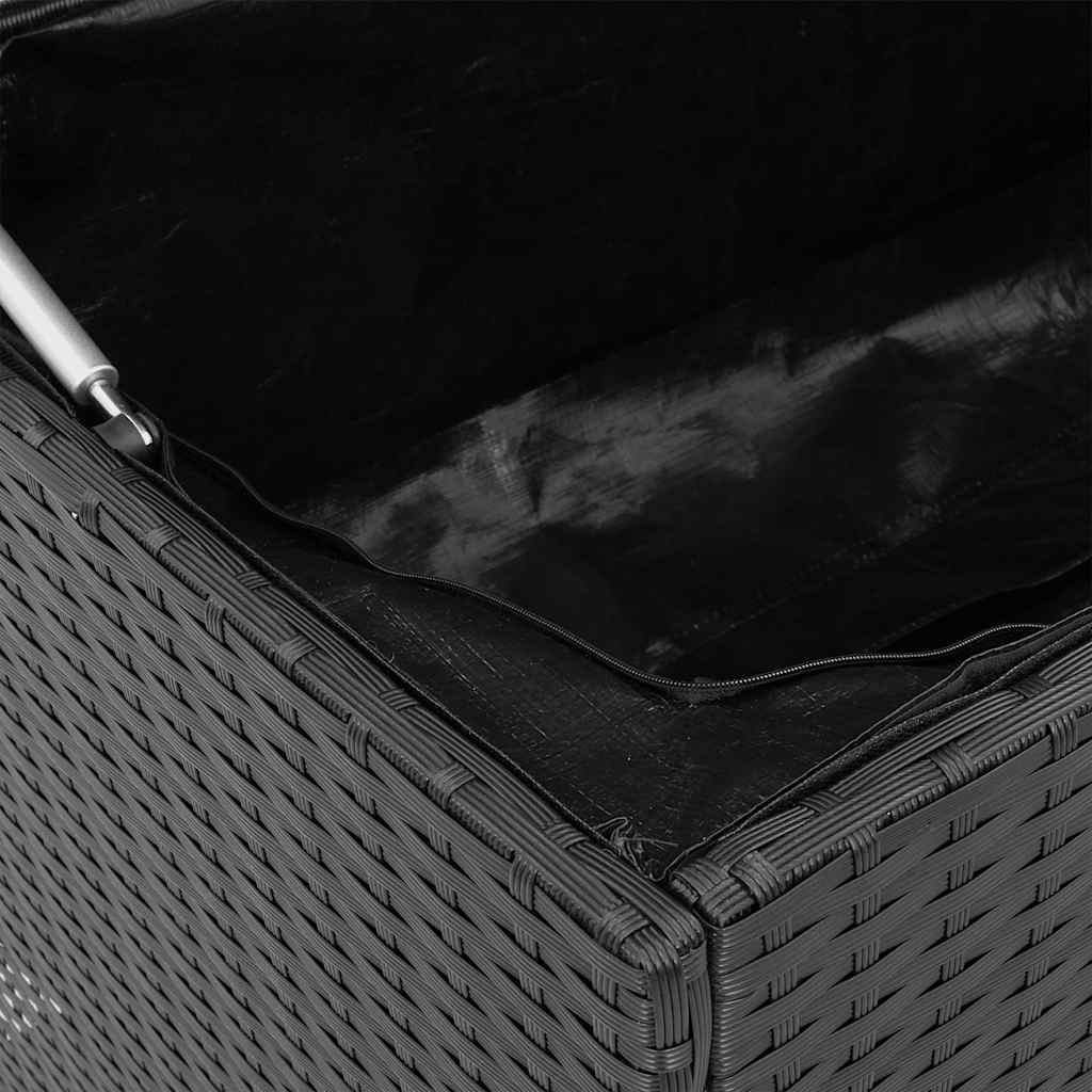 Box na venkovní polštář černý 100x55x55,5 cm Poly ratan