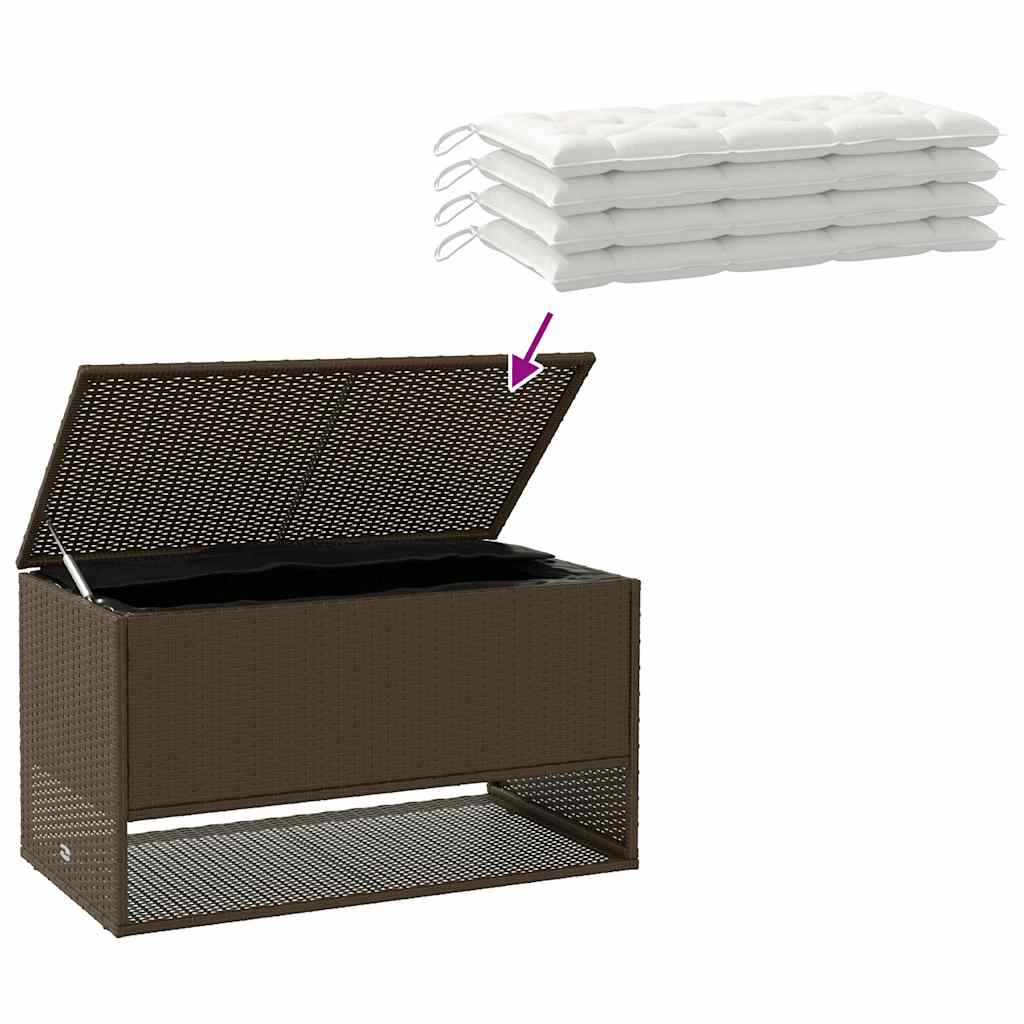 Box na venkovní polštář hnědá 100x55x55,5 cm Poly ratan