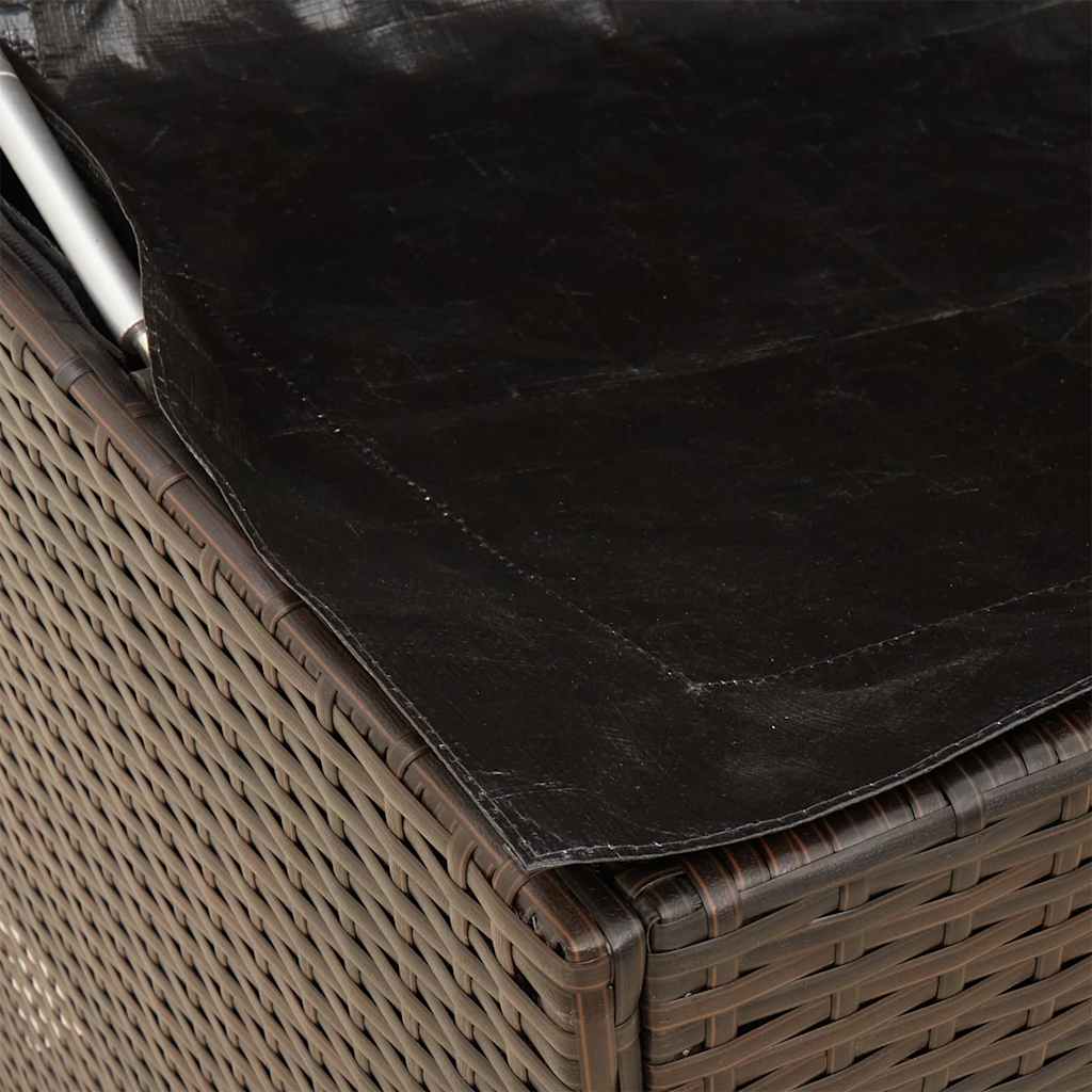 Box na venkovní polštář hnědá 100x55x55,5 cm Poly ratan