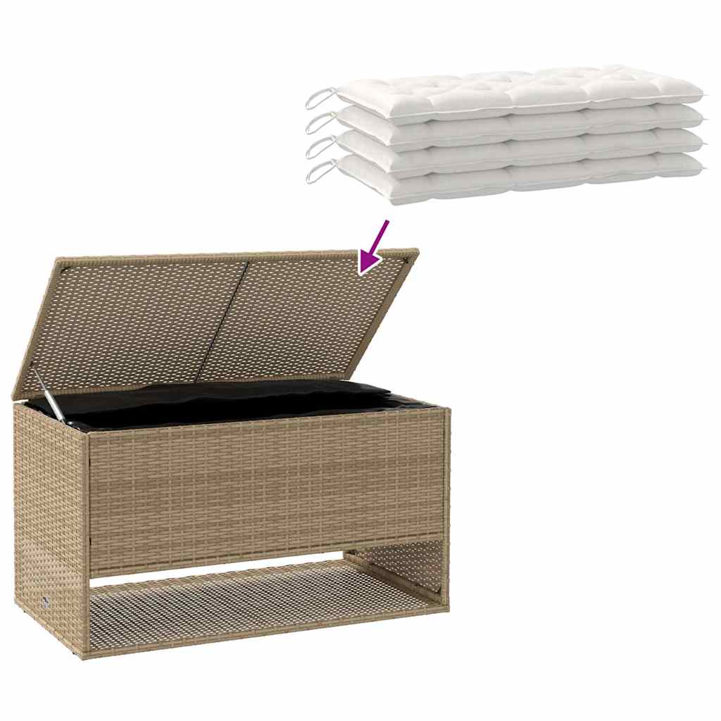 Box na venkovní polštář béžová 100x55x55,5 cm Poly ratan
