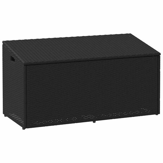 Zahradní úložný box černý 110 x 50 x 58 cm polyratan