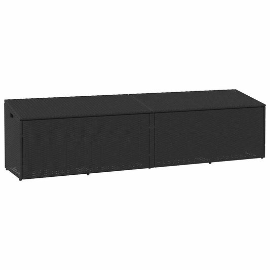 Zahradní úložný box černý 220x50x58 cm polyratan