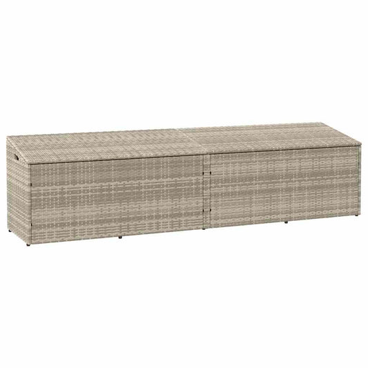 Zahradní úložný box světle šedý 220x50x58 cm polyratan