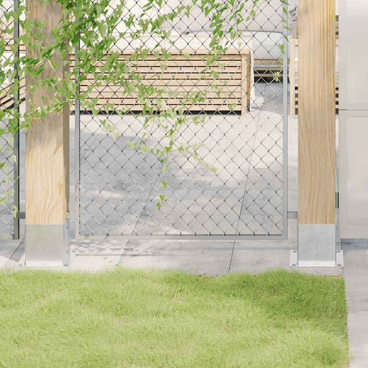 Podstavce pro sloupky čtvercové 4 ks Stříbrná Pozinkovaná ocel