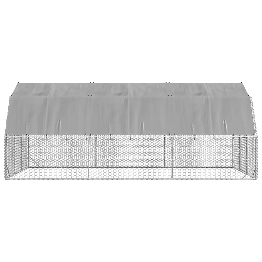 Výběh pro slepice se střechou 2,5x6x2,25 m pozinkovaná ocel