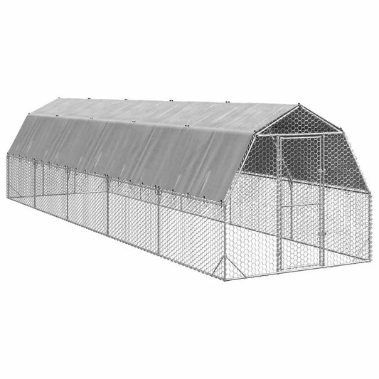 Výběh pro slepice se střechou 2,5x10x2,25 m pozinkovaná ocel