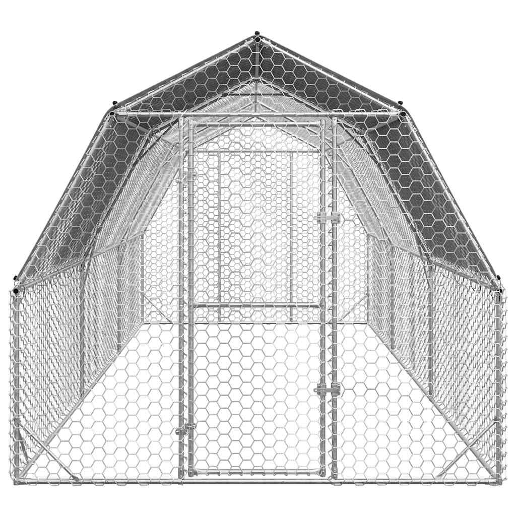 Výběh pro slepice se střechou 2,5x6x2,25 m pozinkovaná ocel