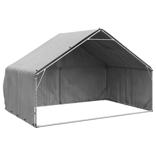 Venkovní psí bouda s krytem 3x2x1,9 m pozinkovaná ocel