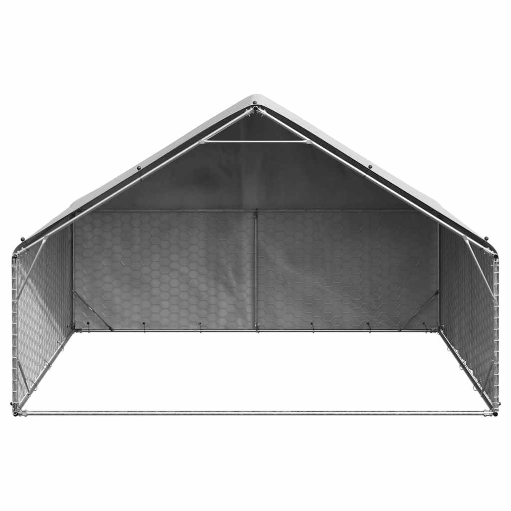 Venkovní psí bouda s krytem 3x2x1,9 m pozinkovaná ocel
