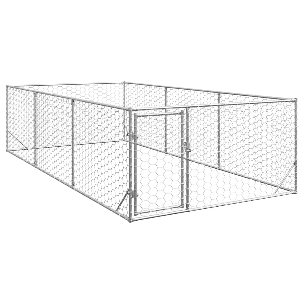 Venkovní psí bouda s dveřmi 2x4x1 m pozinkovaná ocel