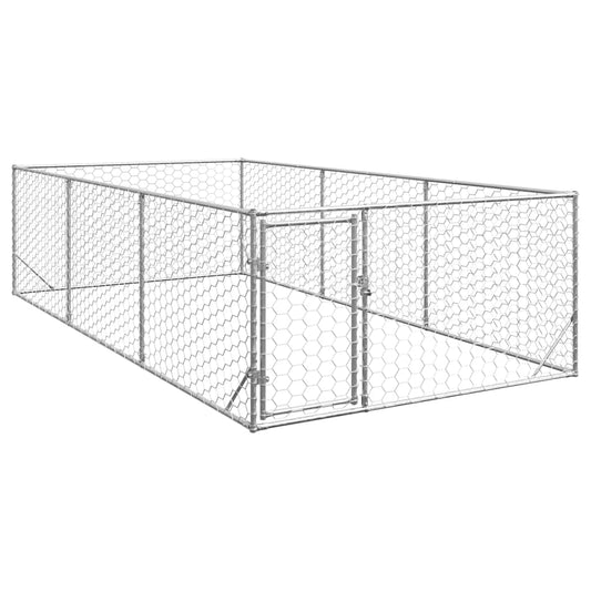 Venkovní psí bouda s dveřmi 2x4x1 m pozinkovaná ocel