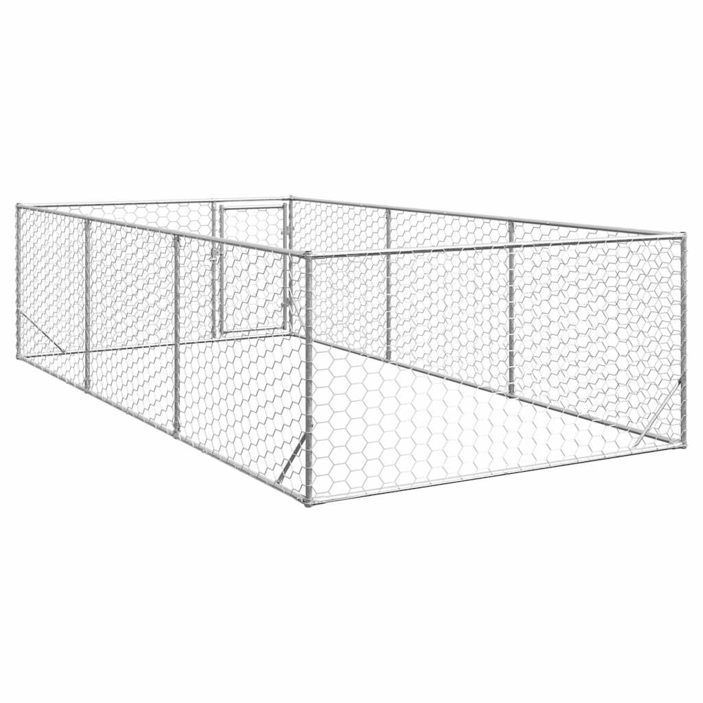 Venkovní psí bouda s dveřmi 2x4x1 m pozinkovaná ocel