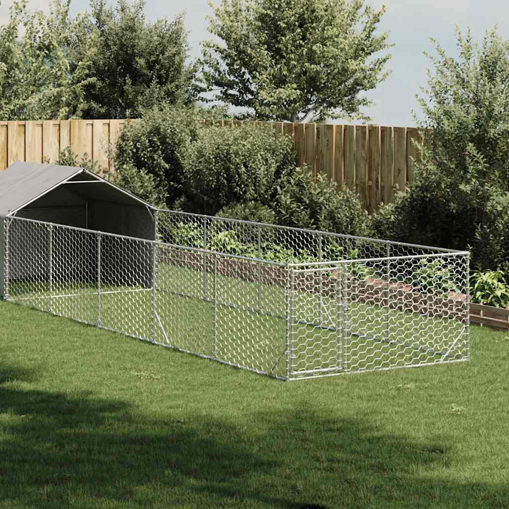 Venkovní psí kotec s výběhem 8x2x1,5 m pozinkovaná ocel