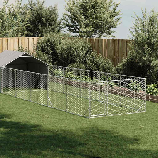 Venkovní psí kotec s výběhem 8x2x1,5 m pozinkovaná ocel