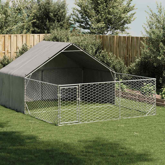 Venkovní psí kotec s výběhem 4x3x1,9 m pozinkovaná ocel