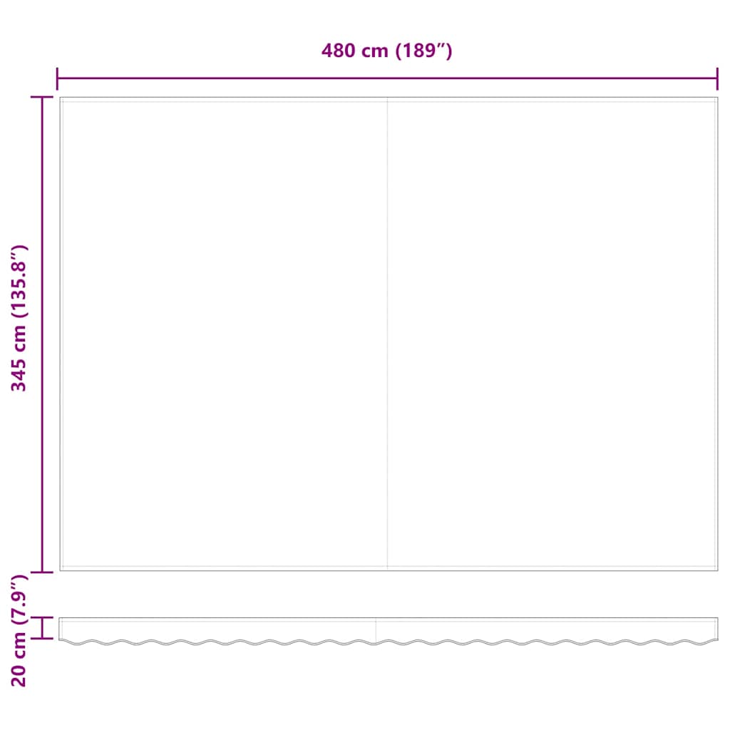 Náhradní látka na markýzu Bílá 500 × 350 cm plátno