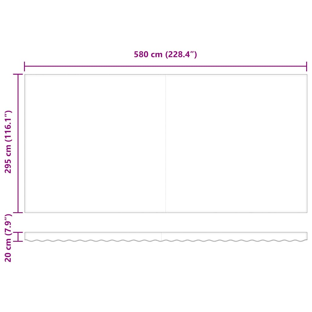 Náhradní látka na markýzu Bílá 600 × 300 cm plátno