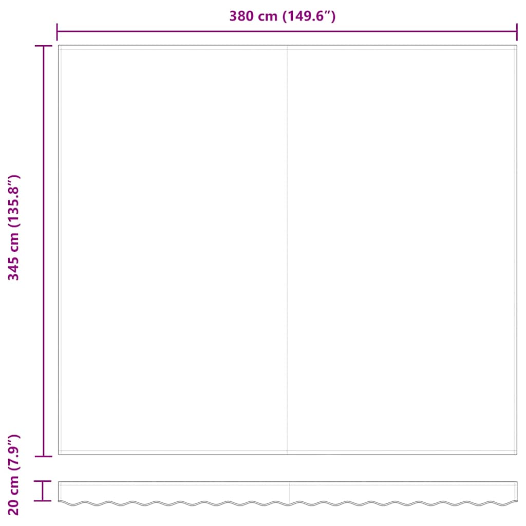 Náhradní látka na markýzu Světle šedá 400 × 350 cm plátno