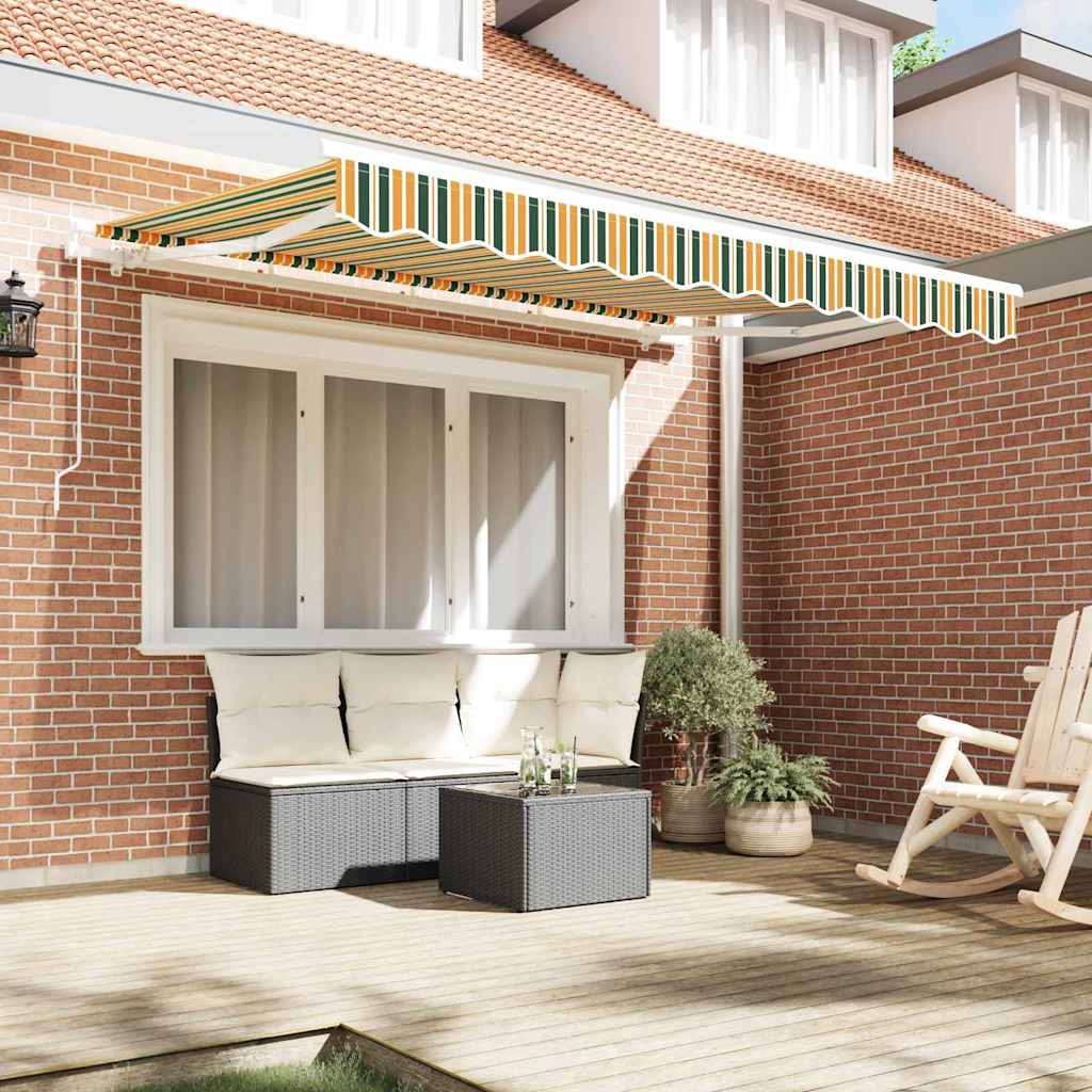 Náhradní látka na markýzu Zelená a žlutá 350 x 250 cm plátno