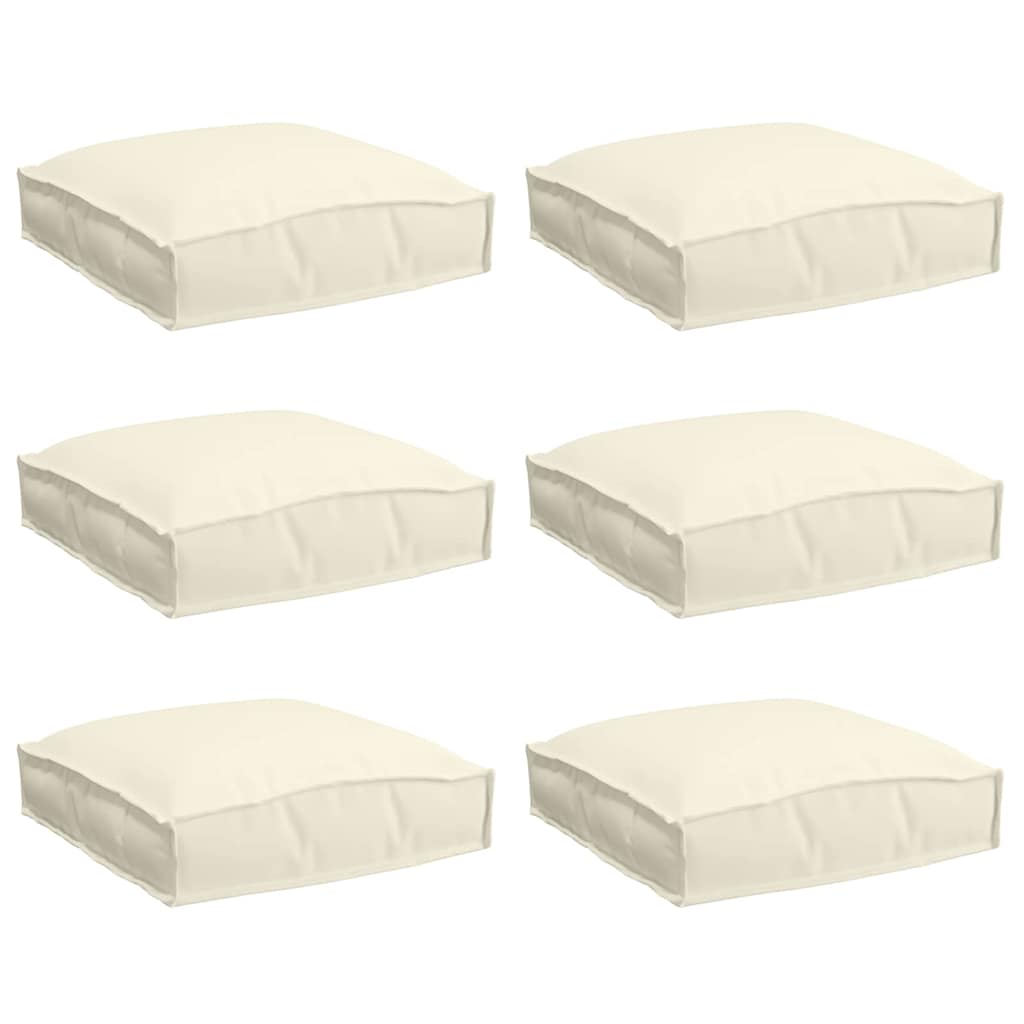 Polstr na paletové sedadlo 6 pcs Krémová 40 x 40 x 8 cm