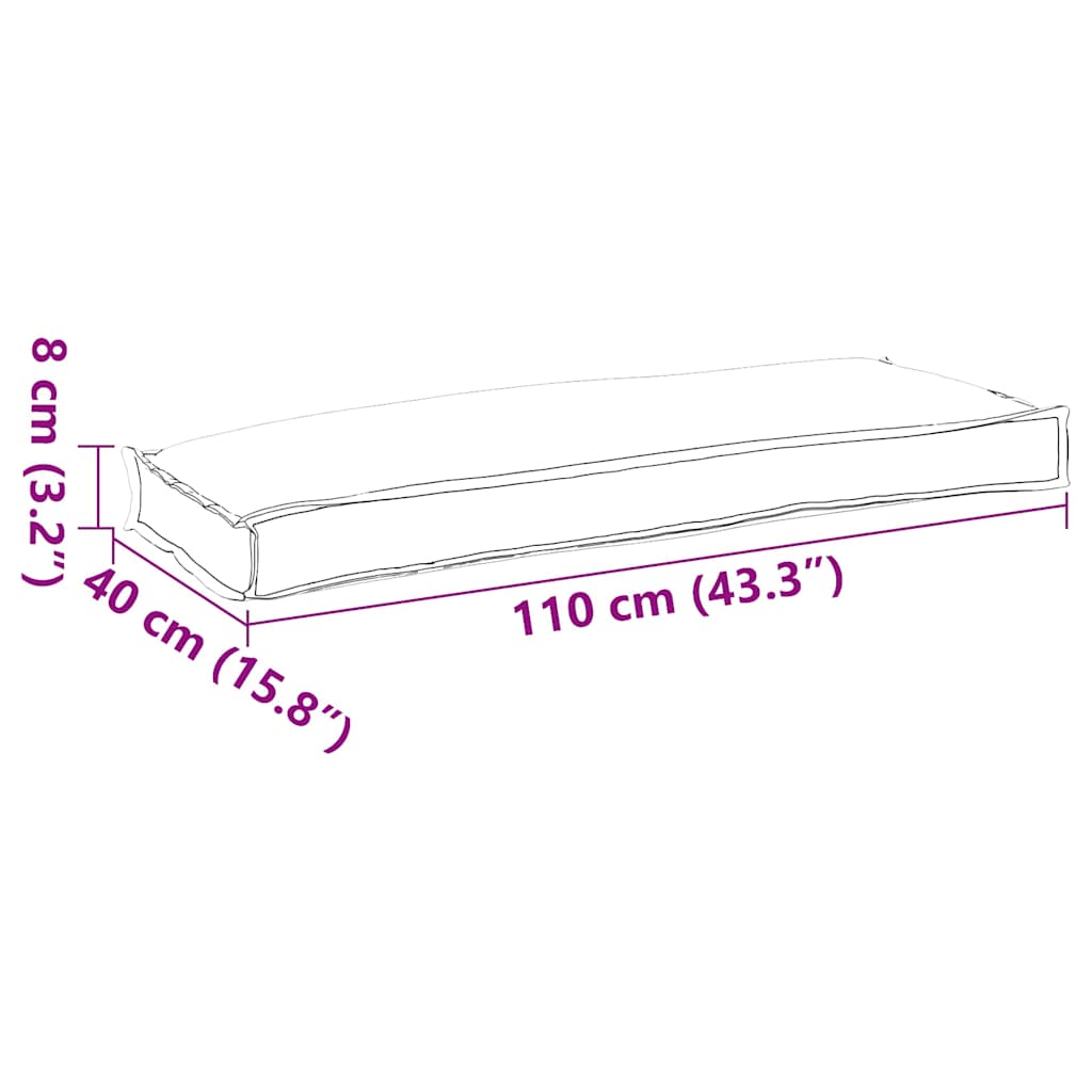 Polstr na paletovou lavici Taupe 110 x 40 x 8 cm