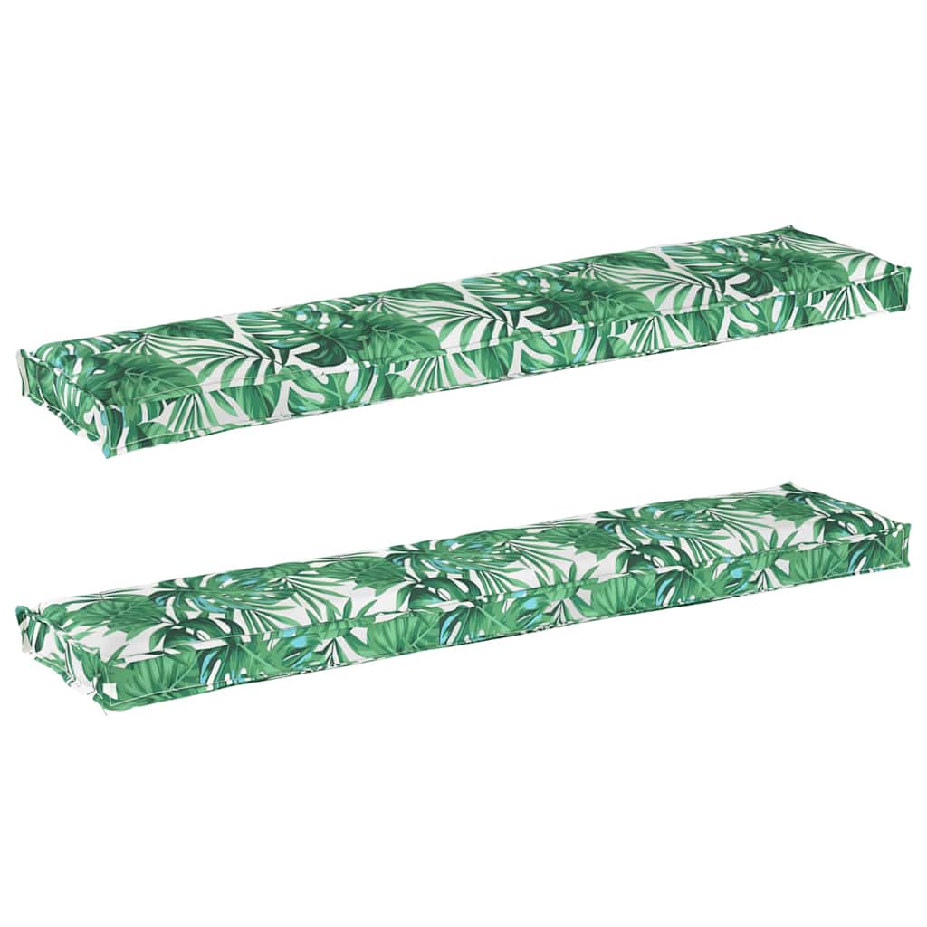 Sada polštářů na paletu 2 pcs Vzor listí 180 x 40 x 8 cm