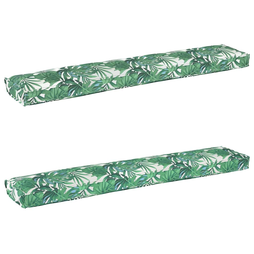 Sada polštářů na paletu 2 pcs Vzor listí 200 x 40 x 8 cm